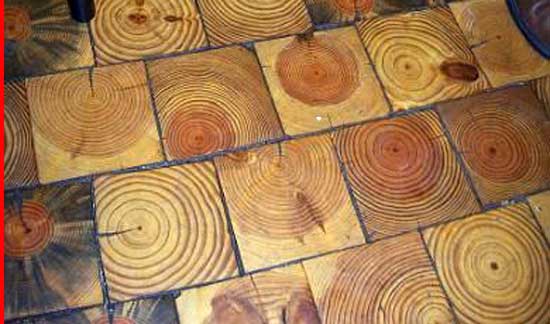 Growth-Circle-wooden-pattern-Flooring, creative inexpensive flooring ideas,
