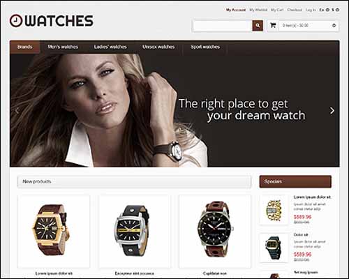 Responsive Watches Store Magento Theme
