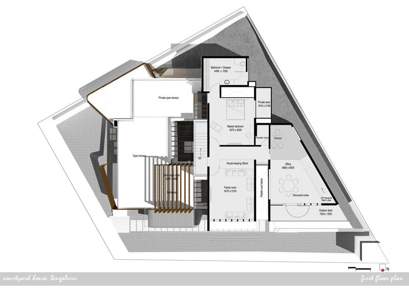 modern house design with inner courtyard,