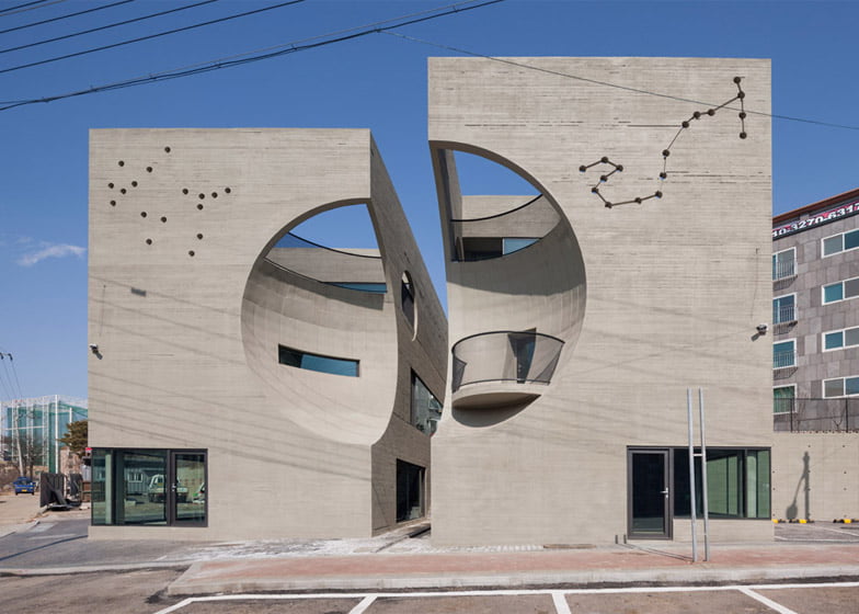 Two Moon Junction Twin House Architectural Designs Concave Exposed Concrete Texture Facades By Ar. Moon Hoon, Seoul, South Korea (24)
