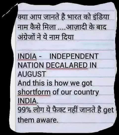 Word India Means,