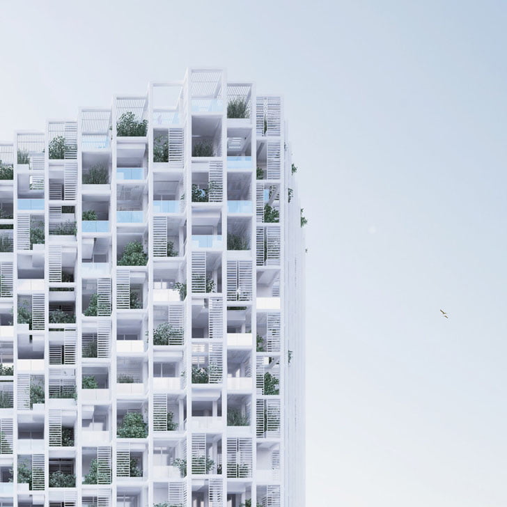 the high-rise is to be built using modular components