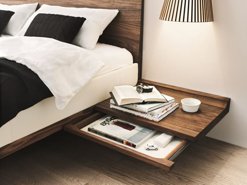 multi purpose side table in bedroom decoration
