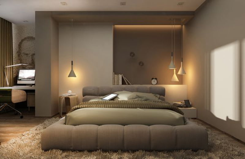 romantic bedroom decoration and interior lighting