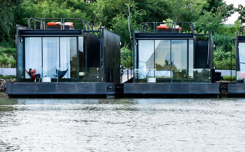 modern Floating Holiday Homes of River Kwai Thailand (1)