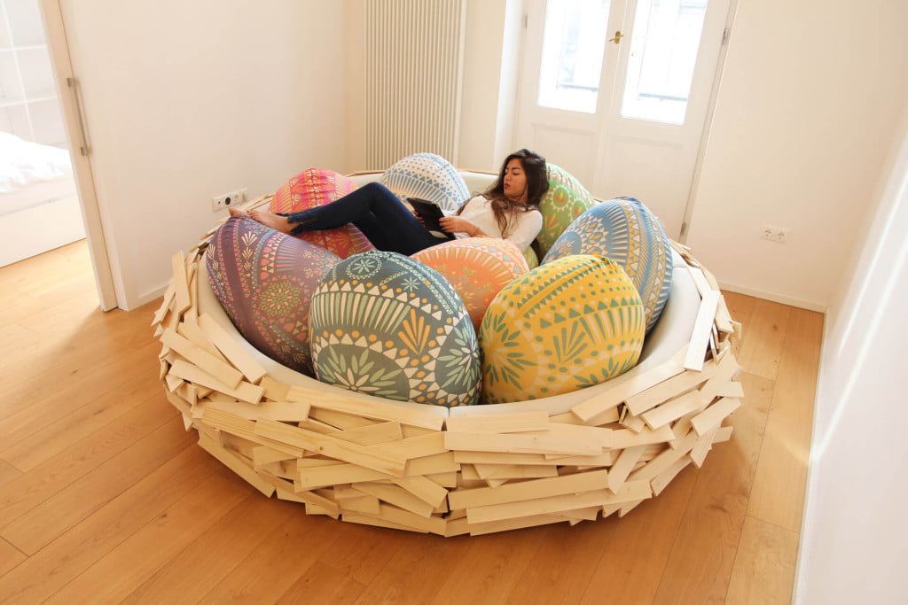 Unique Bed Design Idea from Bird Nest in Creative Interiors 2