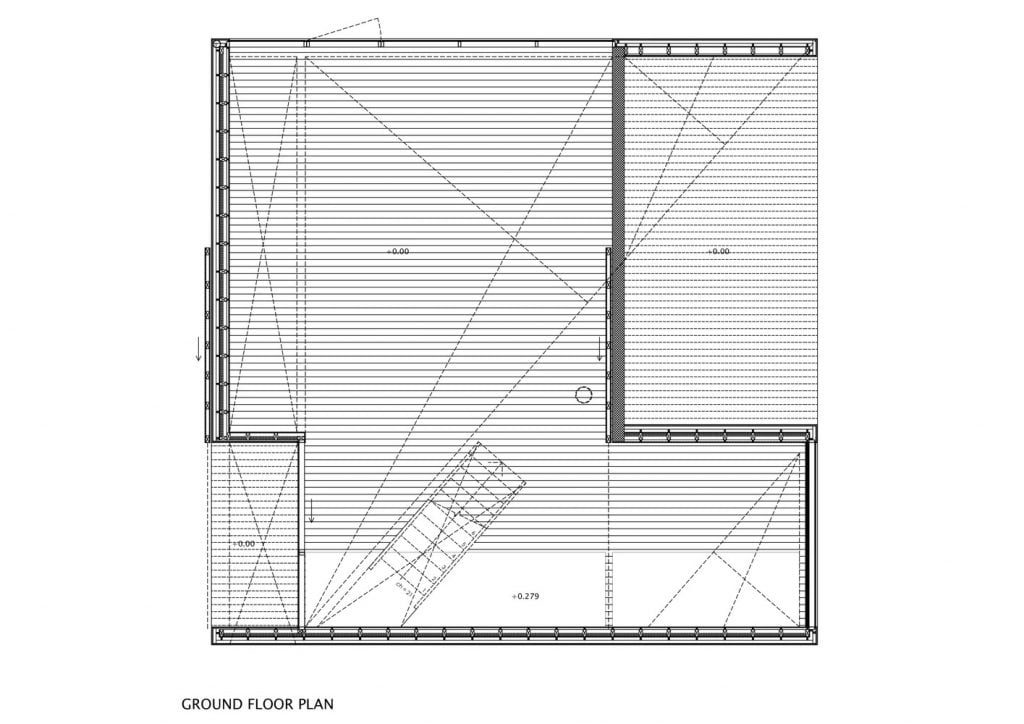 ground floor plan of modern cube house
