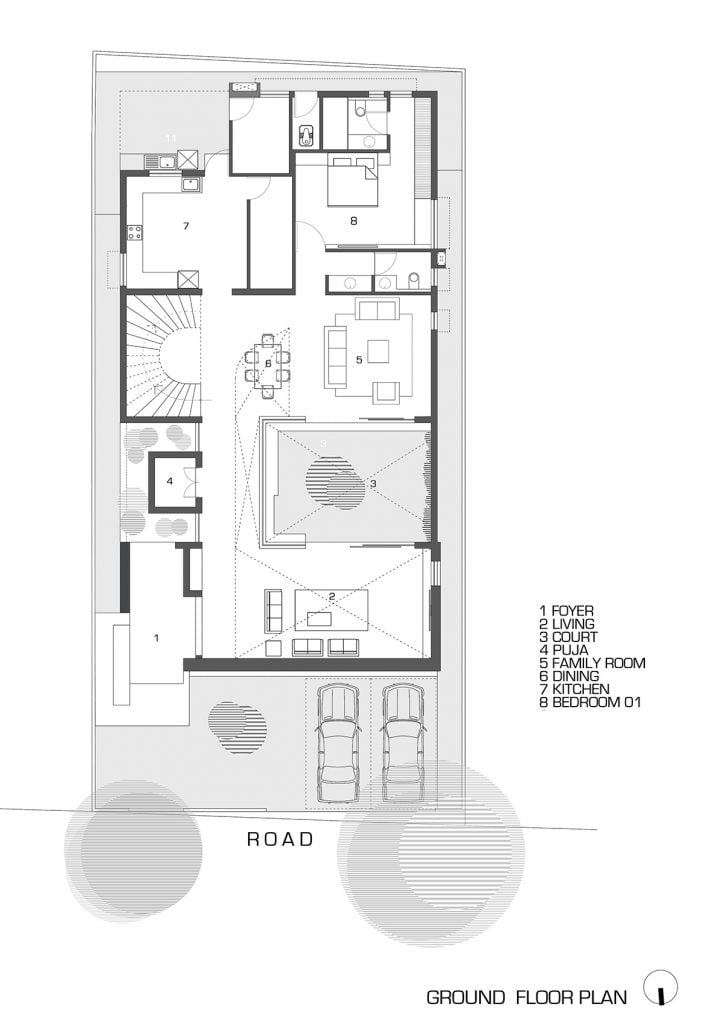 modern house design floor plan at ground lvl of pushpavan