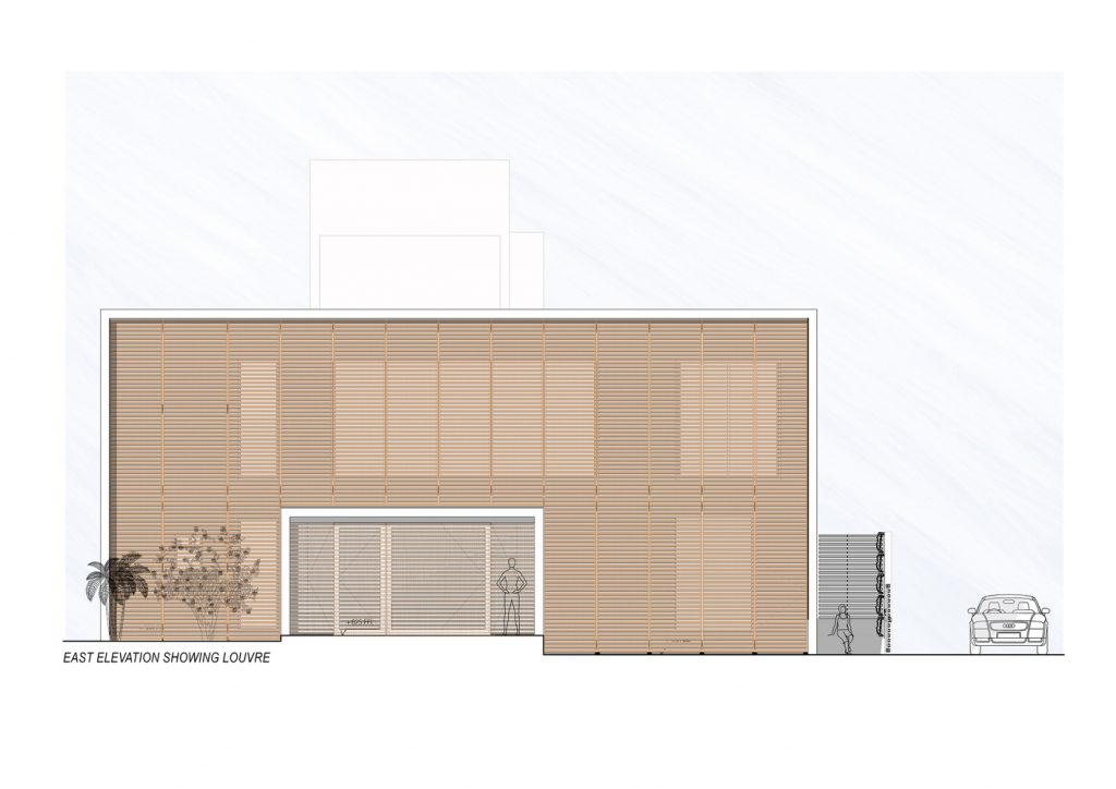 EAST_ELEVATION of Badri Residence A Modern Indian House Architecture Paradigm