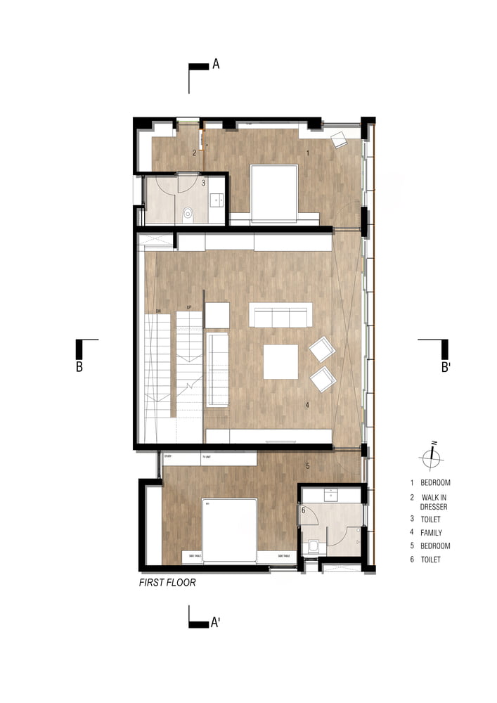 FIRST_FLOOR_PLAN of Badri Residence A Modern Indian House Architecture Paradigm
