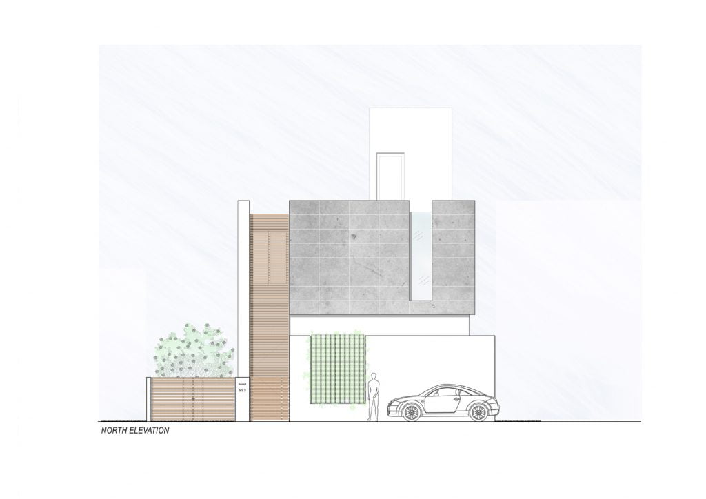 NORTH_ELEVATION of Badri Residence A Modern Indian House Architecture Paradigm