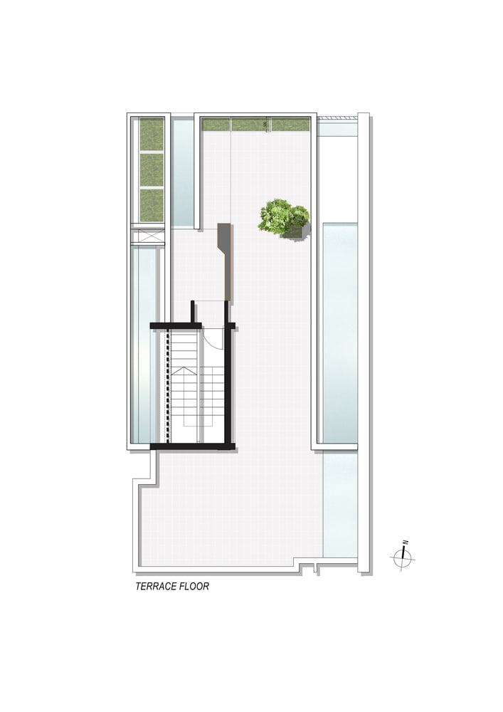 TERRACE_FLOOR_PLAN of Badri Residence A Modern Indian House Architecture Paradigm