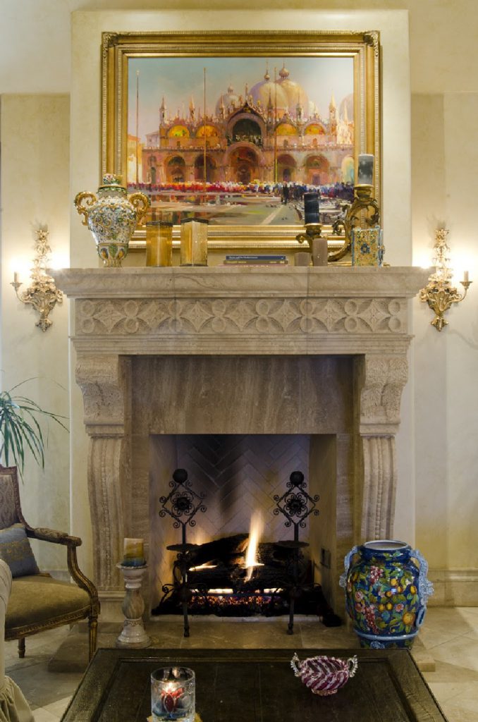tuscan style fire place design ideas