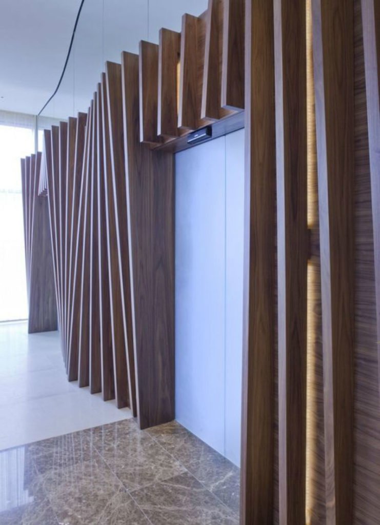 public space wood partition wall design,